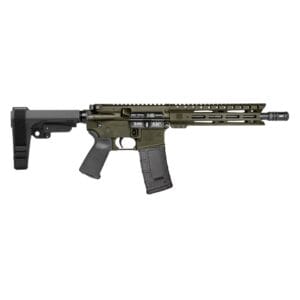 Diamondback Firearms Carbon DB-15 300 BLK Semi-Auto Pistol - OD Green | 10" Threaded Barrel | SBA3 Arm Brace | 1x30rd Mag