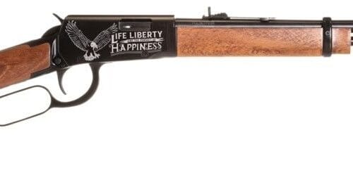 Rossi Rio Bravo Lever Action Rifle - Black | .22 LR | 18" Barrel | 15rd | Hardwood Stock & Forend | Eagle Engraving