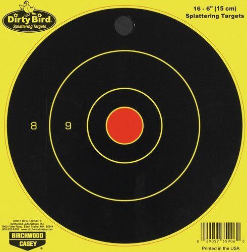 Birchwood Casey Dirty Bird Bull's-Eye Targets - 6" Round 16/Pack