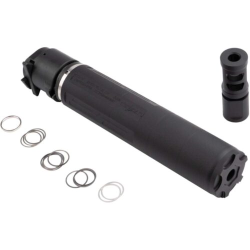 CMMG Defcan 762 Direct Thread Suppressor .308 Win 1-3/8x24 Black with 5/8x24 Muzzle Brake