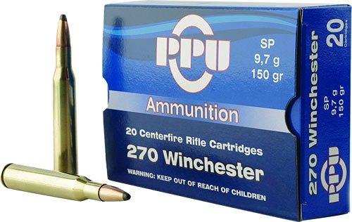 PPU Rifle Ammunition .270 Win 150 gr SP 2850 fps  20/ct