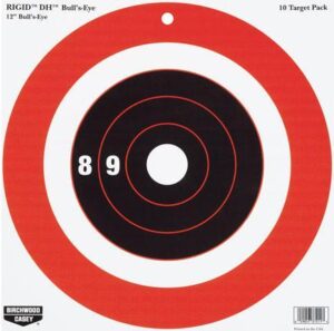 Birchwood Casey Rigid Paper DH Bulls-Eye Target - 12" 10/Pack