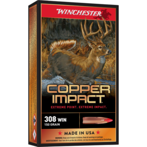 Winchester Copper Impact Rifle Ammunition 308 Win 150 gr. BT 2810 fps 20/ct
