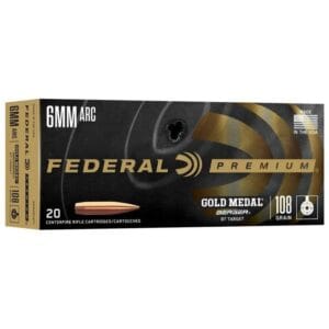 Federal Gold Medal Berger Rifle Ammunition 6mm ARC 108gr OTM 2950 fps 20/ct