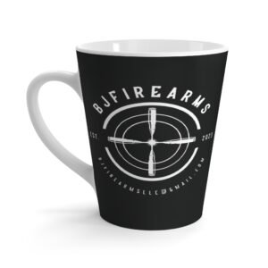 Sleek Black Latte Mug, Perfect for Coffee Lovers, Gift for Gun Enthusiasts, Unique Kitchen Decor, Daily Use, Customized Drinking Mug
