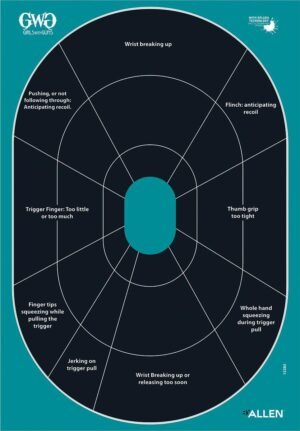 Allen Girls with Guns Splash Adhesive Oval Silhoutte Target 12x18 - 5/ct