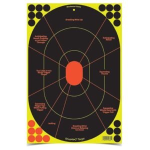 Birchwood Casey Shoot-N-C Handgun Trainer Paper Targets 12x18 5/ct with 90 Pasters