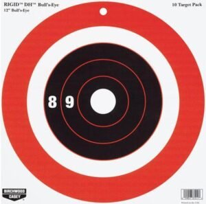 Birchwood Casey Rigid Paper DH Bulls-Eye Target - 12" 10/Pack
