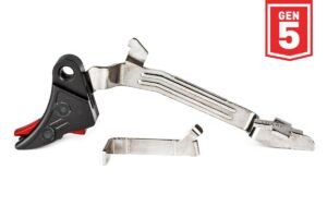 ZEV PRO Curved Face Glock Trigger Upgrade Bar Kit Gen5 Blk/Red
