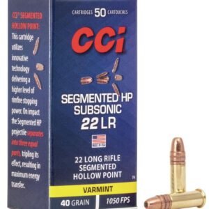 CCI Segmented HP Subsonic Rimfire Ammunition .22 LR 40 gr 1050 fps 50/ct