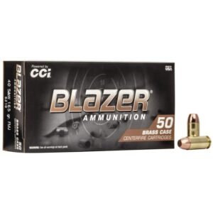 CCI Blazer Brass Handgun Ammunition .40 S&W 165 gr FMJ 1050 fps 50/ct