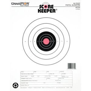 Champion Scorekeeper Targets Fluorescent Orange Bull 50 ft. Pistol Slow Fire 12/ct