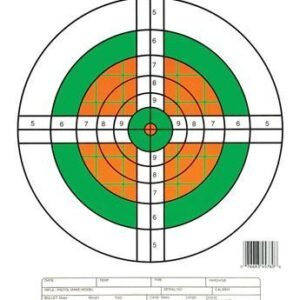 Champion Scorekeeper Targets Fluorescent Orange & Green Bull - 25 yd. Pistol Slow Fire 12/Pack
