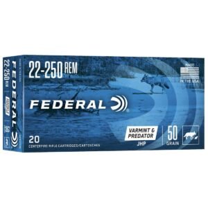 Federal American Eagle Rifle Ammunition .22-250 50gr Jacketed Hollow Point 20/rd Box