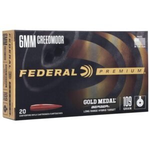 Federal Gold Medal Berger Hybrid Rifle Ammunition 6mm Creedmoor 109gr BTHP 2900 fps 20/ct