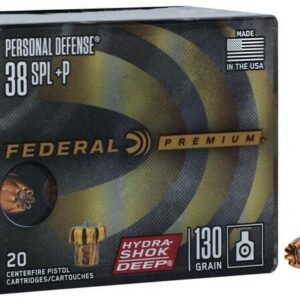 Federal Personal Defense Hydra-Shok Deep .38 Spl +P 130gr JHP 900 fps 20/ct