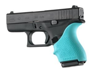 Hogue HandAll Beavertail Grip Sleeve for Glock 42 43-Aqua