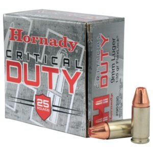 Hornady Critical Duty Handgun Ammo 9mm Luger 135 gr Flex Tip 1010 fps 25/ct