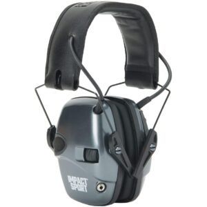 Howard Leight Impact Sport Youth/Small Earmuff - Metallic Charcoal Grey Black Band 22dB NRR