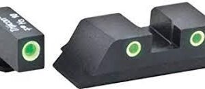 Green Tritium FRONT/REAR 3 dot sight set white outlines for Glock Gen 5