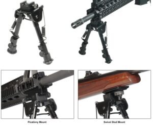 Leapers Tactical Op Bipod Swat/Combat Profile Adjustable Height - 6-8"