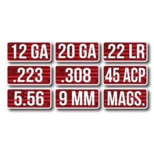 MTM Ammo Caliber Labels 12 GA Red 8/ct