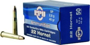 PPU Rifle Ammunition .22 Hornet 45 gr SP 2430 fps 50/ct