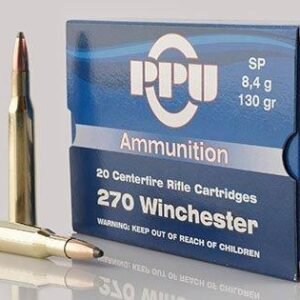 PPU Rifle Ammunition .270 Win 130 gr SP 3060 fps 20/ct