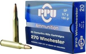 PPU Rifle Ammunition .270 Win 150 gr SP 2850 fps  20/ct