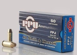 PPU Handgun Ammunition .40 S&W  165 gr FPJ  1541 fps 50/ct