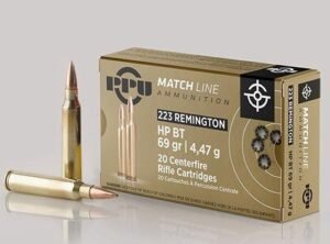 PPU Match Ammunition .223 Rem Match 69 gr HPBT 2855 fps 20/ct