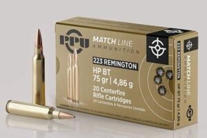 PPU Match Rifle Ammunition .223 Rem Match 75 gr HPBT 2720 fps 20/ct
