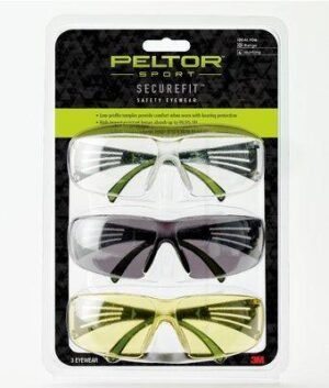 3M Peltor Sport SecureFit 400 Shooting Glasses Multiple Colors 3/ct