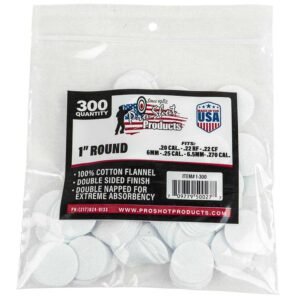 Pro-Shot 1" Round 100% Cotton Patches 300/ct