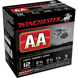 Winchester AA Target 12 ga 2-3/4" 1-1/8 oz #9 25/ct