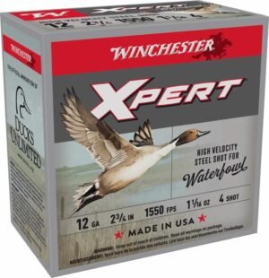 Winchester Xpert High Velocity Steel Shotshells 12 ga 2-3/4" 1-1/16 oz 1550 fps #4 25/ct