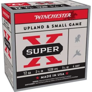 Winchester Super-X Hi-Brass Shotshells 12 ga 2-3/4" 1-1/4oz 1220 fps #4 25/ct