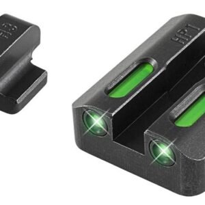 Truglo TFX Tritium/Fiber-Optic Day/Night Sights - Walther PPS (Except M2) - White Outline Front/Rear Green