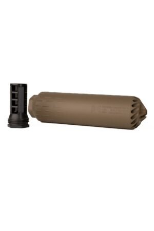 Huxwrx FLOW 762 Ti Suppressor + Muzzle Break - FDE