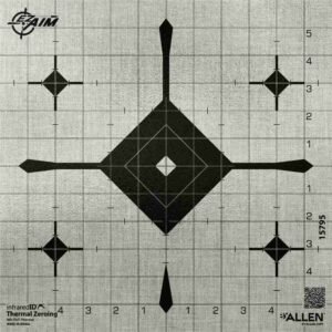 Allen EZ Aim Thermal ID Grid Bullseye Paper Target 12" x 12" - Gray