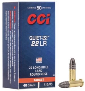 CCI Quiet-22 Rimfire Ammunition .22 LR 40 gr LRN 710 fps 50/ct