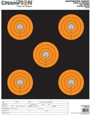 Champion Shotkeeper Targets Orange 5 Bull Large 12/Pack