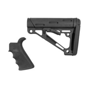 Hogue AR-15/M-16 Kit - Finger Groove Beavertail Grip & Over-Molded Collapsible Buttstock - Fits Commercial Buffer Tube Black