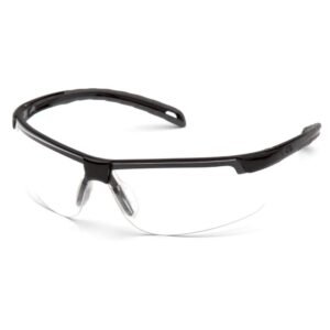 Pyramex Ever-Lite Shooting Glasses Black with Clear Lens