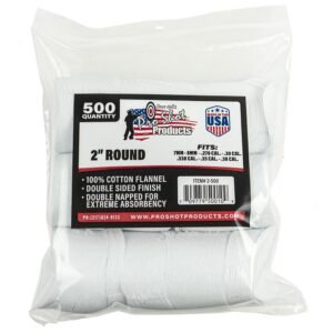 Pro-Shot 2" Round 100% Cotton Patches 500/ct