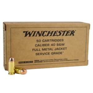 Winchester Service Grade 40 S&W 165 gr. FMJ-FN 1060 fps 50/ct