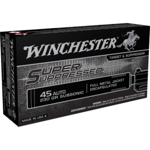 Winchester Super Suppressed Handgun Ammunition .45 ACP 230 gr. FMJE 850 fps 50/ct