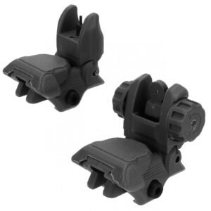 TacFire AR-15 45 Same Plane/Low Profile Pop Up Sights Black Polymer