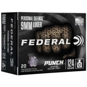 Federal Personal Defense Punch Handgun Ammunition 9mm Luger 124 gr 1150 fps JHP 20/ct