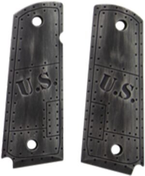 Hogue Govt. Model Aluminum - 1911 U.S. Green Distressed Grip